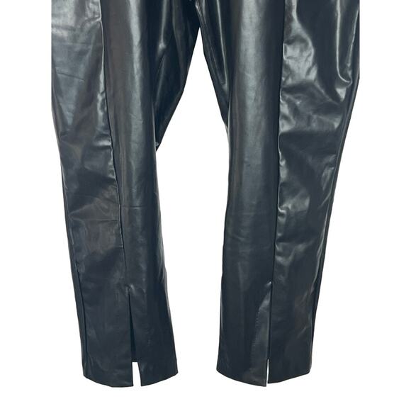 NWT Abercrombie & Fitch Black Ultra High Rise Faux Leather Straight Pants 16 - Picture 5 of 12